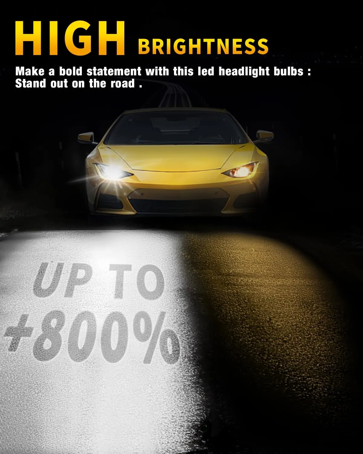 forenner Fahren Upgraded H13 led Bulb, 33000 Lumen 900% Brighter 9008/h13 fog Bulbs,Real 1:1 Size,6500K Cool White Light bulbs,IP68 Waterproof, Plug and Play, Pack of 2