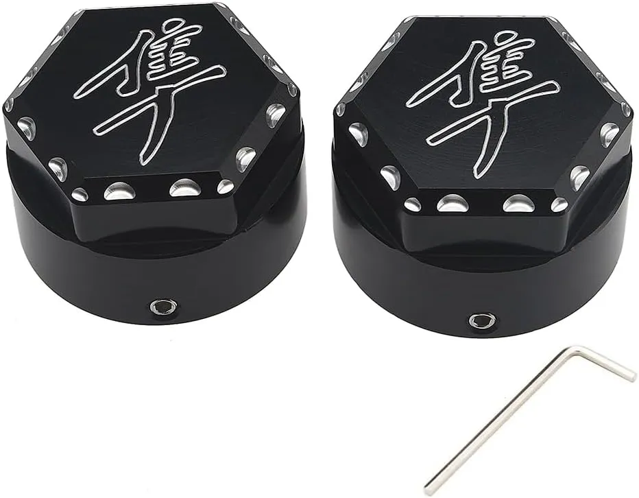 Fork Cap Covers,Motorcycle Accessories Compatible with Suzuki Hayabusa GSX1300R 1999-2020 (2 pcs Black)