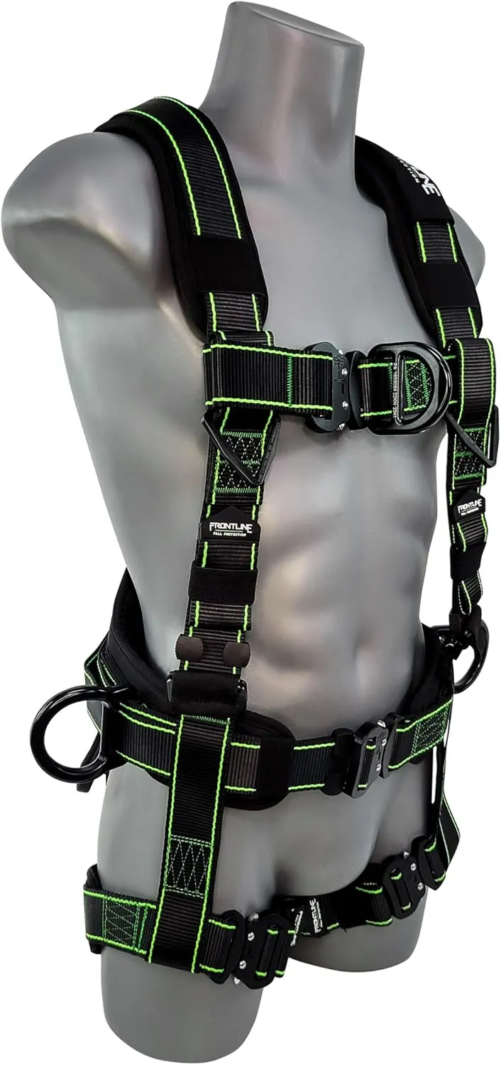 FRONTLINE FALL PROTECTION 200RE Elite™ Lite Climbing/Rescue Full Body Harness with Aluminum Quick Connect Buckles