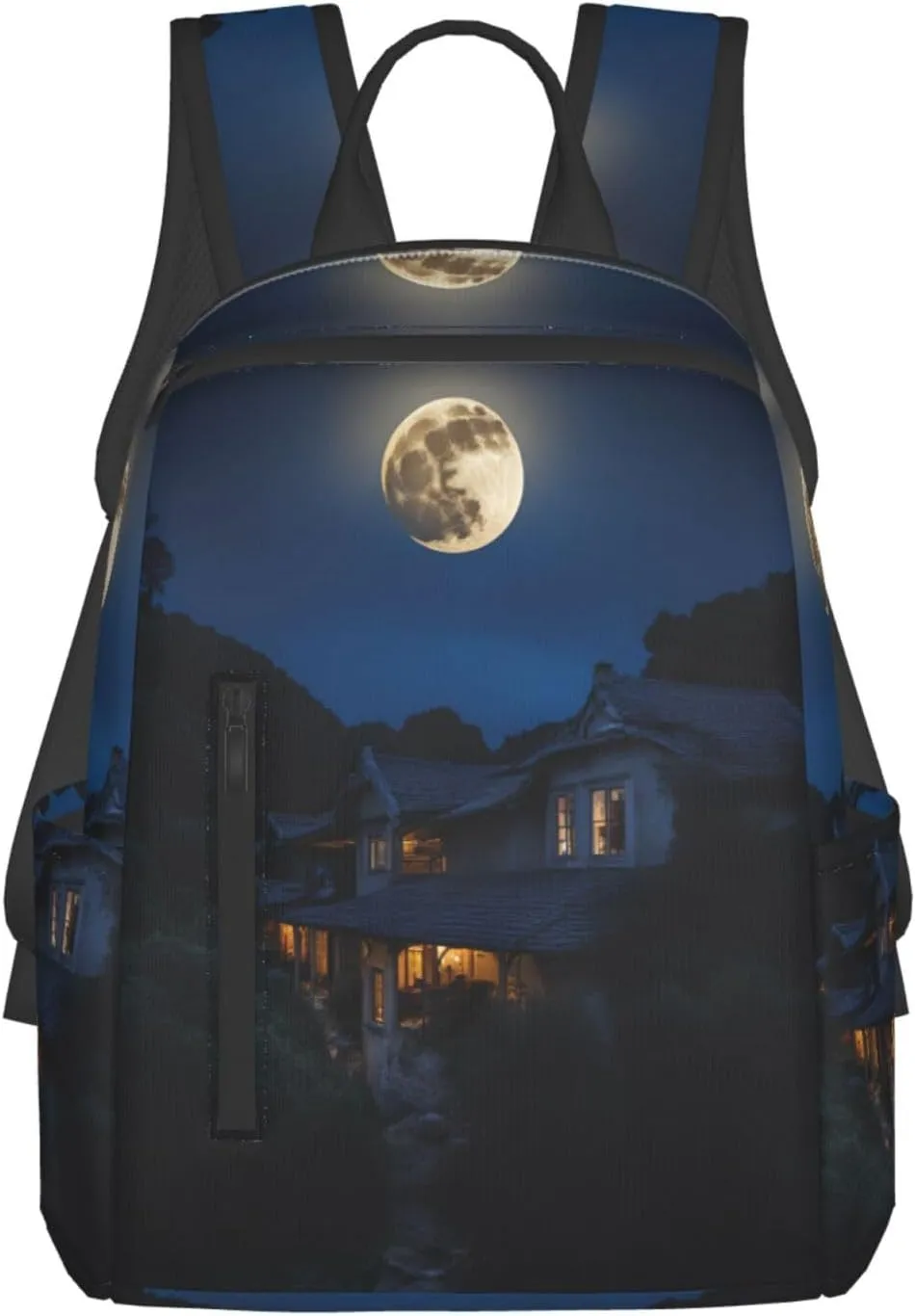 Full Moon in Night print Fashion Backpacks Hiking Camping Day bags Men Women Traveling Outdoor backpacks
