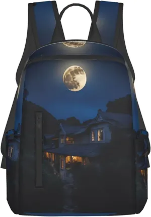 Full Moon in Night print Fashion Backpacks Hiking Camping Day bags Men Women Traveling Outdoor backpacks