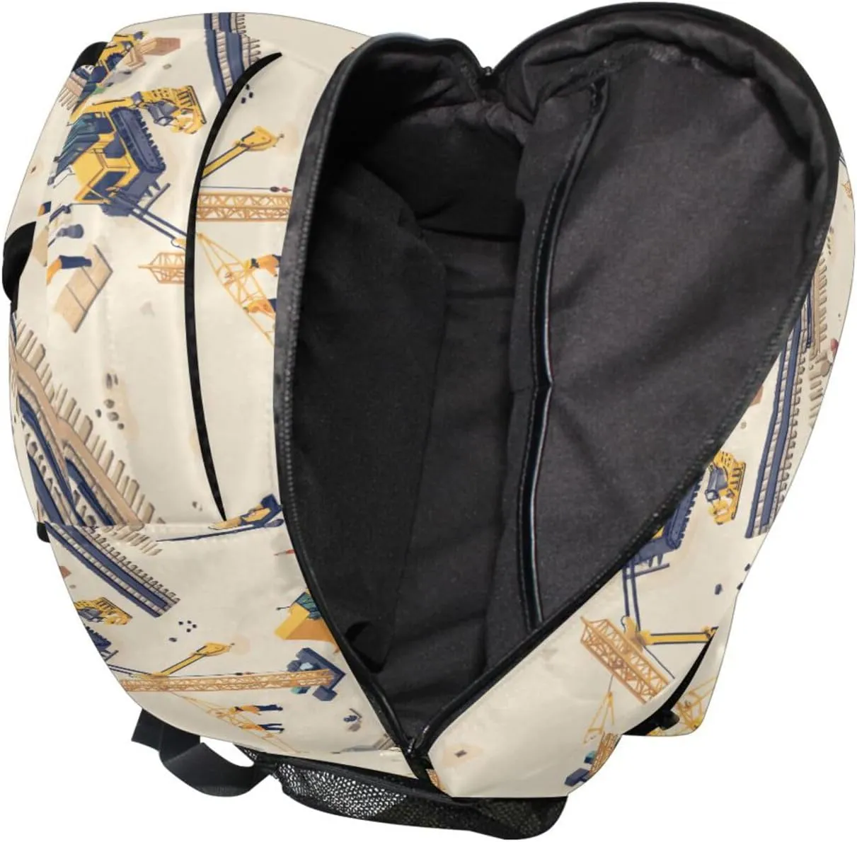 Fun Backpack for Unisex Adult Fashion School Bag with Chest Strap for College Work Construction Scene Dump Truck