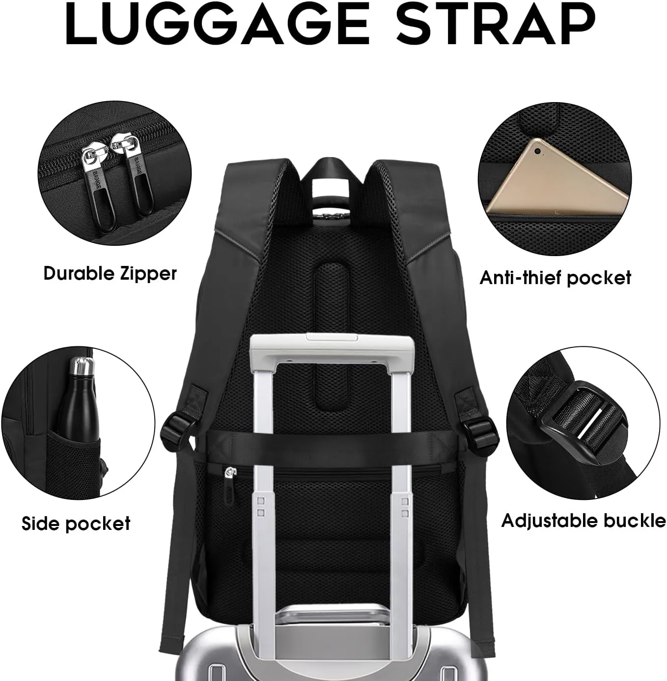FUTURE AESTHETICS Travel Backpack for Women、men, College Backpack Bag, Hiking Backpack,Waterproof Carry On Backpack Business Backpack(black)