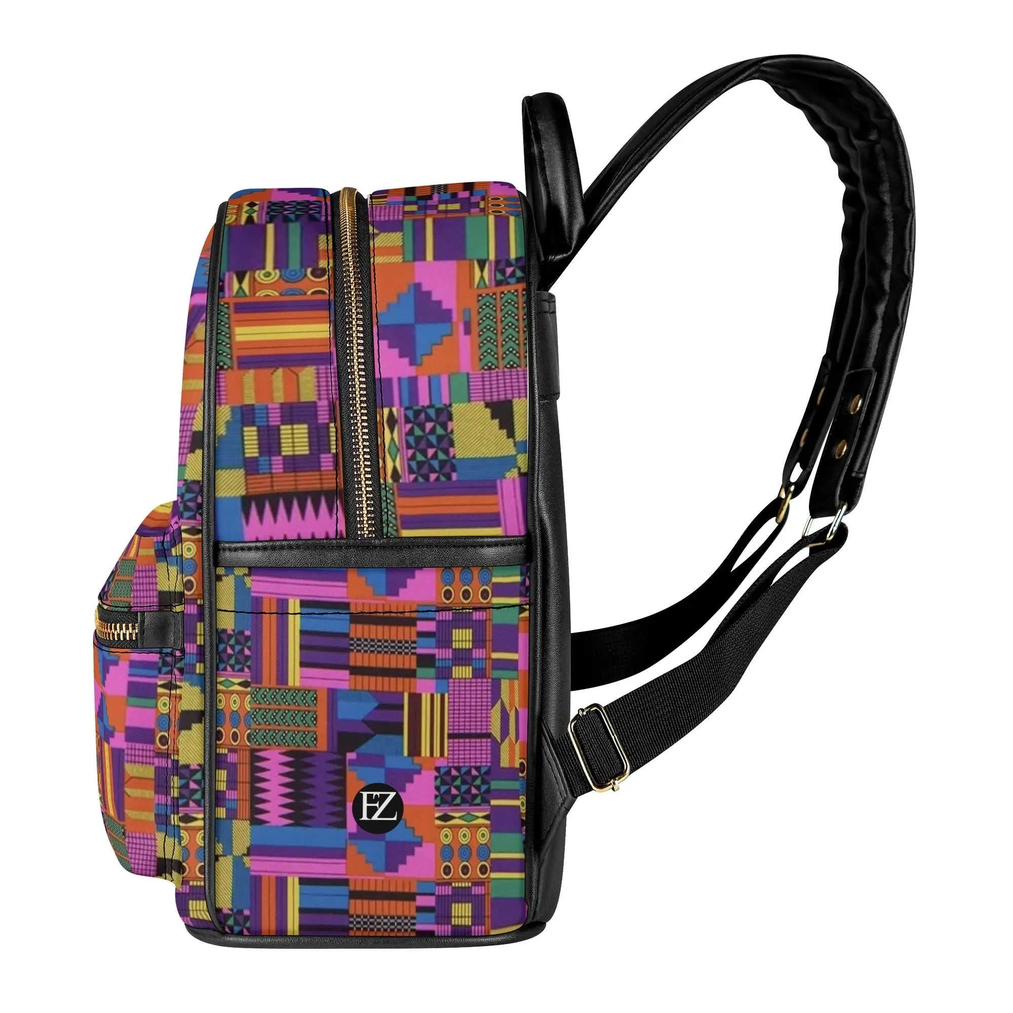 FZ AFRICAN PRINT PU Leather Backpack