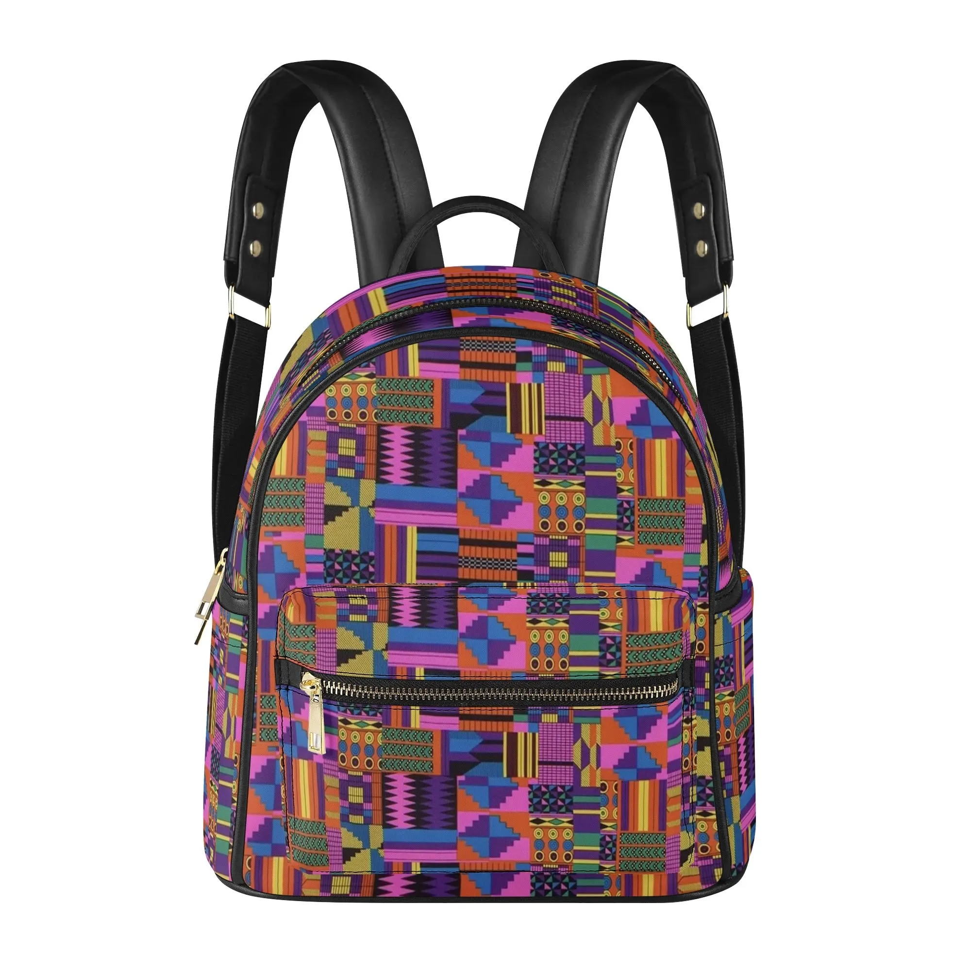FZ AFRICAN PRINT PU Leather Backpack