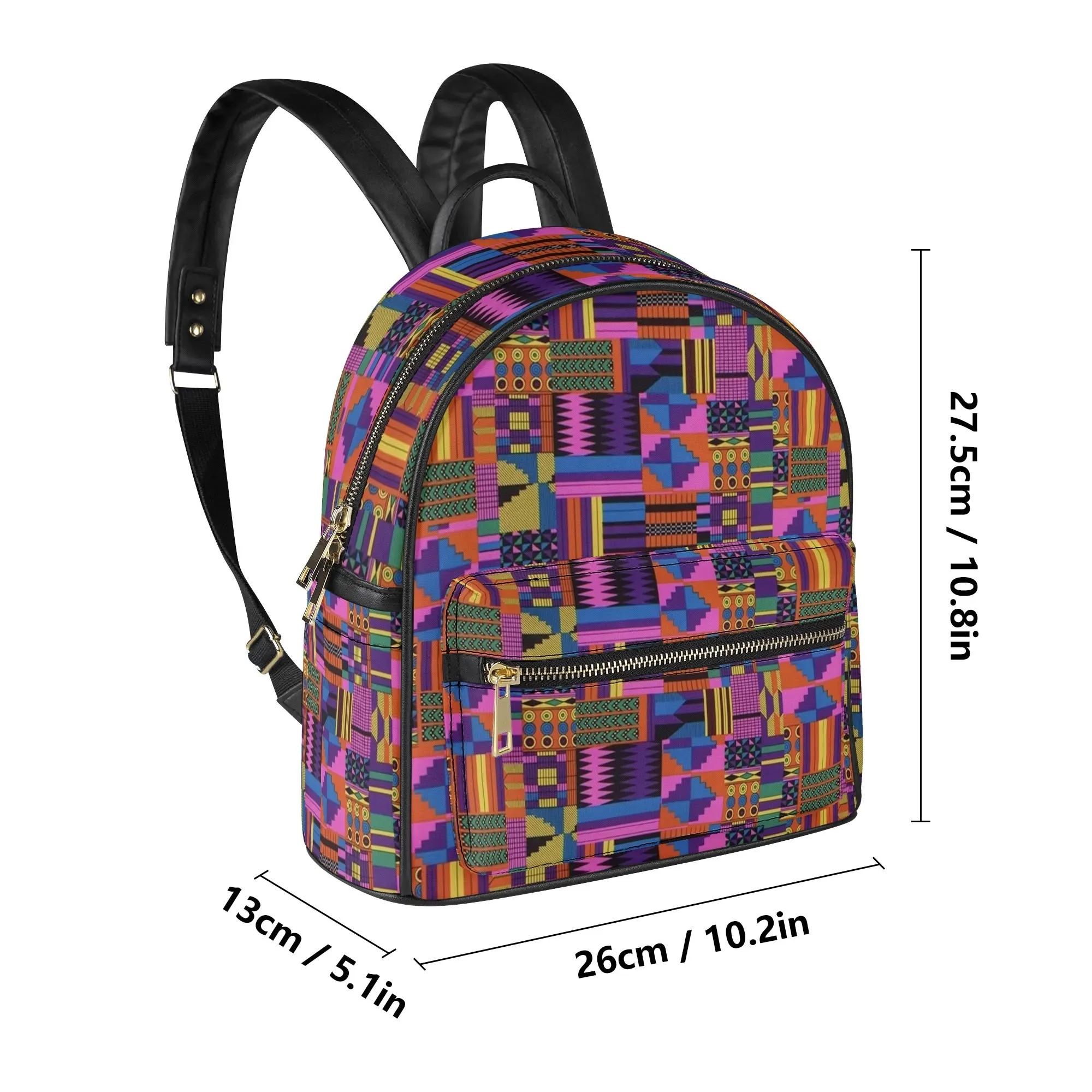 FZ AFRICAN PRINT PU Leather Backpack