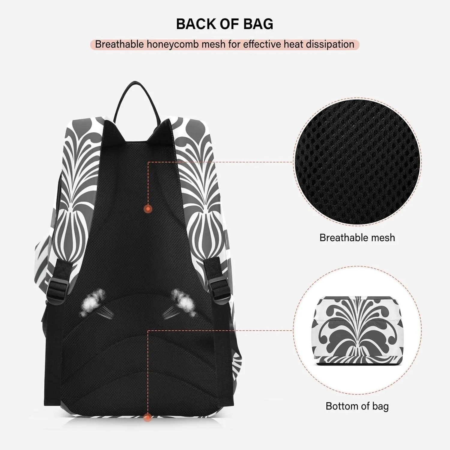 GAIGEO Cool Street Basketball Grey Tennis Backpack, Expandable Tennis Bag 2 Rackets, Sandwich Mesh Back, Breathable not Stuffy