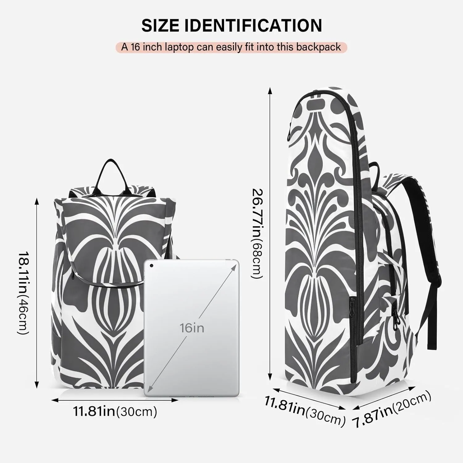 GAIGEO Cool Street Basketball Grey Tennis Backpack, Expandable Tennis Bag 2 Rackets, Sandwich Mesh Back, Breathable not Stuffy