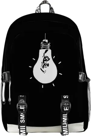 Game Omori Merch Backpack Three-piece Sets Casual Fashion Kpop Bags Travel Daypacks (Black-Bag)