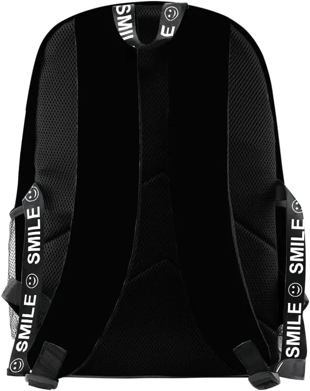 Game Omori Merch Backpack Three-piece Sets Casual Fashion Kpop Bags Travel Daypacks (Black-Bag)