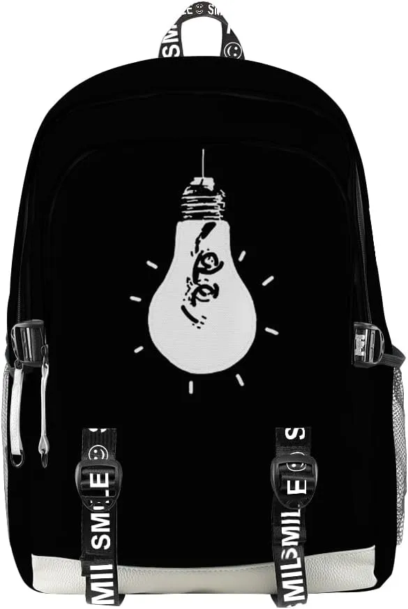 Game Omori Merch Backpack Three-piece Sets Casual Fashion Kpop Bags Travel Daypacks (Black-Bag)