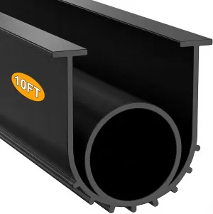 Garage Door Bottom Seal, 10FT Weather Stripping Bottom Rubber Seal with T-Ends 5/16", Universal Weatherproof Sealing Rubber Strip Replacement for Weather, Leaves and Dust Protection