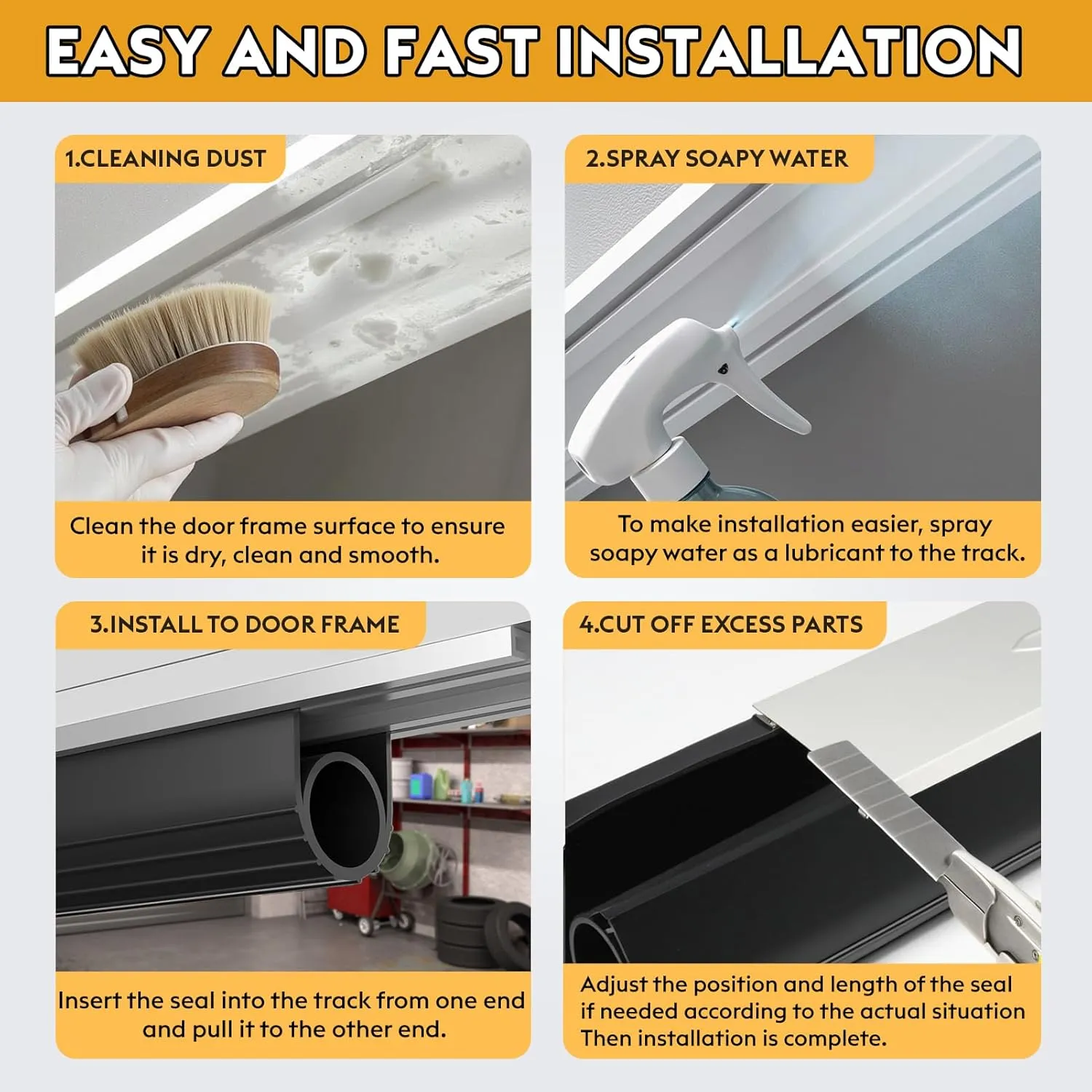 Garage Door Bottom Seal, 10FT Weather Stripping Bottom Rubber Seal with T-Ends 5/16", Universal Weatherproof Sealing Rubber Strip Replacement for Weather, Leaves and Dust Protection