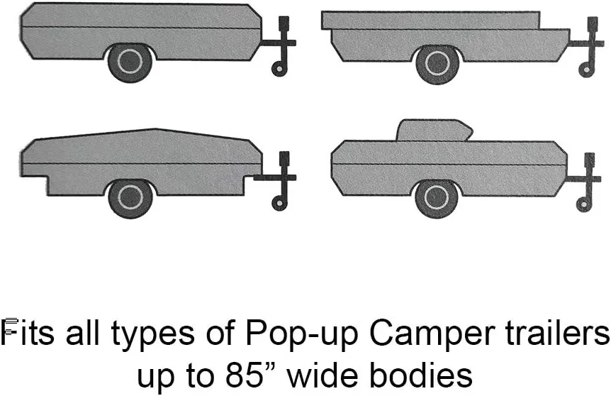 GEARFLAG Pop-up Folding Camper Cover Fits 12'-14' Reinforced Windproof Side-Straps, Anti-UV Water-Resistance Heavy Duty Triple Layers for Trailer RV (Fits 12' - 14')
