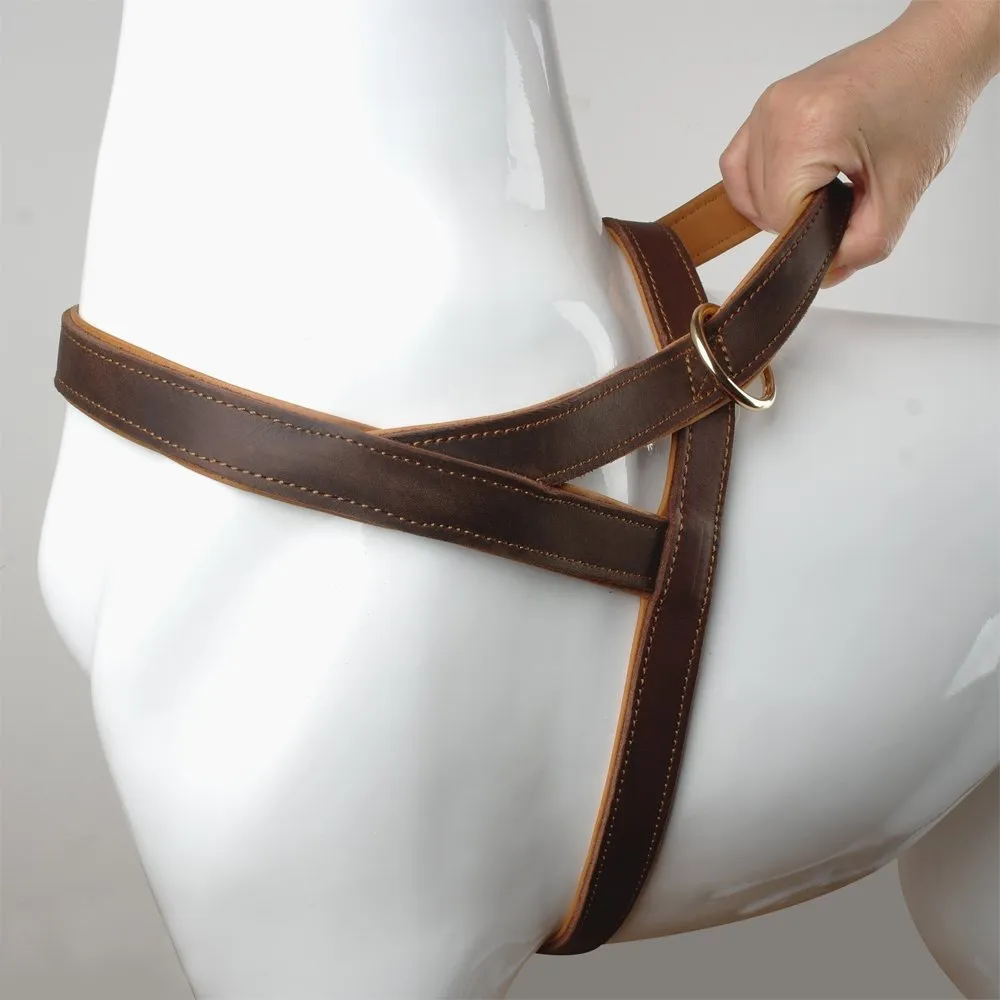 Genuine Leather No Pull Dog Harness