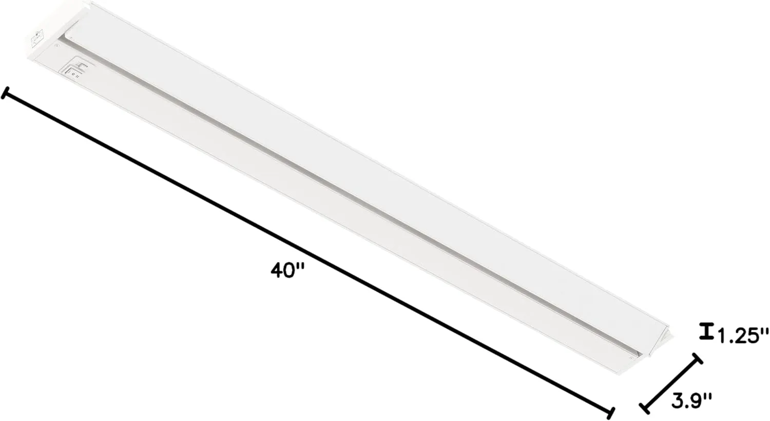 GETINLIGHT 40-inch Swivel LED Under Cabinet Lights, Glass Lens, Selectable White 2700K/4000K/5000K, Dimmable with Wall Dimmers, White Finish, IN-0202-5-WH