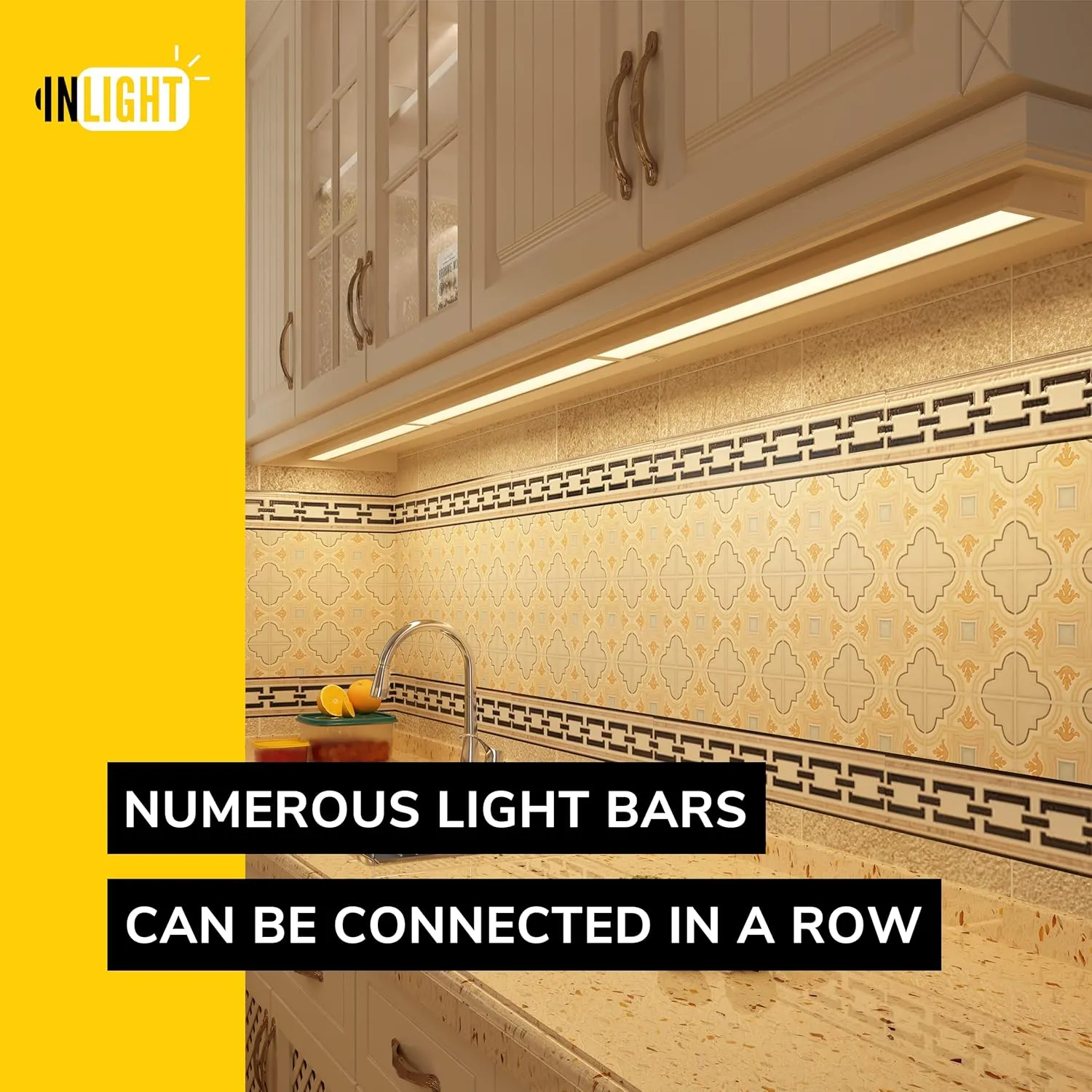 GETINLIGHT 40-inch Swivel LED Under Cabinet Lights, Glass Lens, Selectable White 2700K/4000K/5000K, Dimmable with Wall Dimmers, White Finish, IN-0202-5-WH