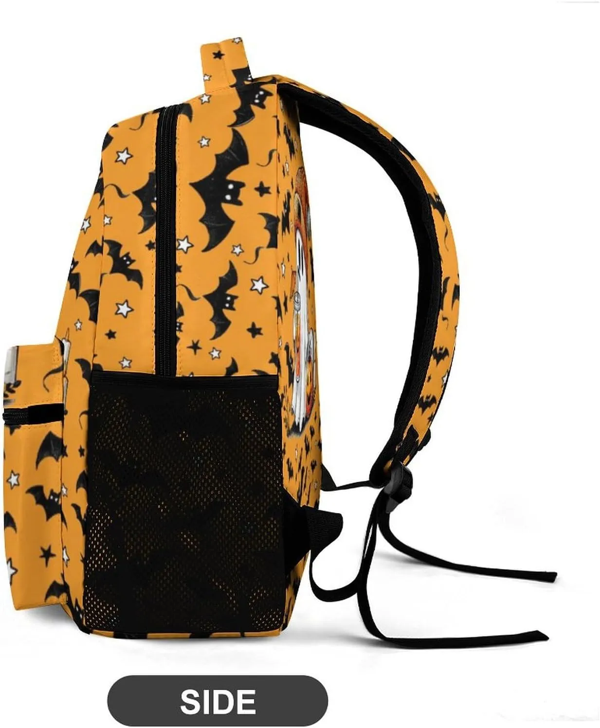 Ghost Backpack for Kids, Girls & Boys - 16 Inch Scary Halloween Theme Bookbag, Adjustable, Lightweight, Large Capacity