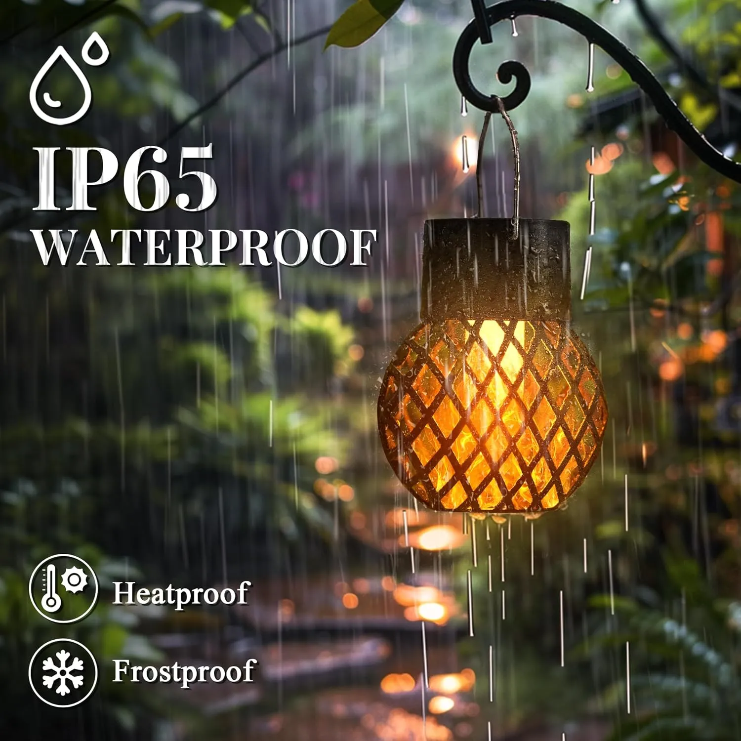 GIGALUMI 8 Pack Solar Lanterns for Outside,Solar Hanging Lights Outdoor Waterproof with Flickering Flame,Solar Powered Outdoor Lights Garden Decor for Yard,Patio,Tree,Camping,Festival Decoration