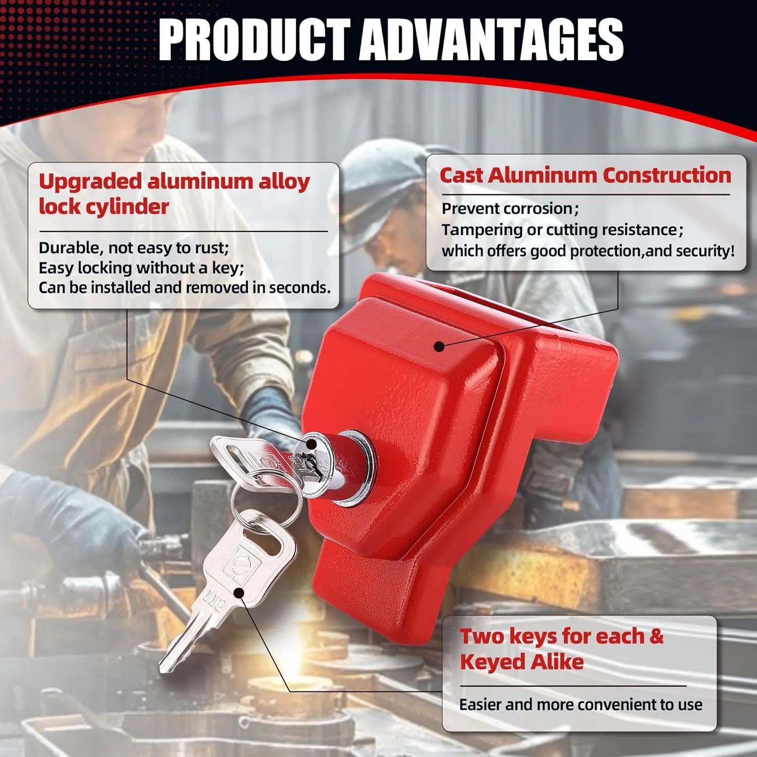 Glad Hand Lock Keyed Alike 10 Pack Heavy Duty Aluminum Air Brake Glad Hand Lock for Tractor Trailer