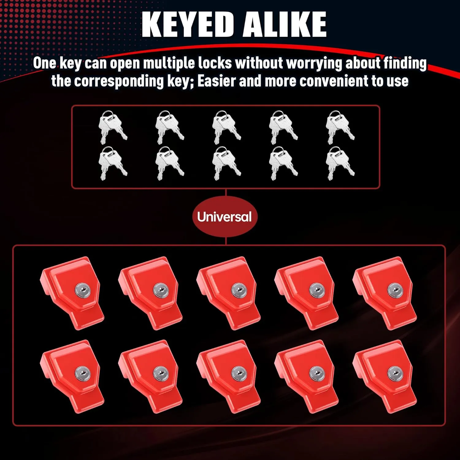 Glad Hand Lock Keyed Alike 10 Pack Heavy Duty Aluminum Air Brake Glad Hand Lock for Tractor Trailer