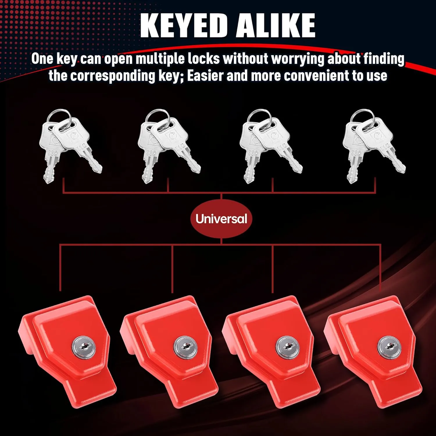 Glad Hand Lock Keyed Alike 4 Pack Heavy Duty Aluminum Air Brake Glad Hand Lock for Tractor Trailer
