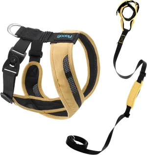 Gooby Comfort X One Harness and Wristband Surfer Leash with Traffic Handle Set-Miami Yellow, 2X-Large, 6 FT-Escape Free and Choke Free Shock Absorbing Harness and Handsfree Leash with Dual Handle