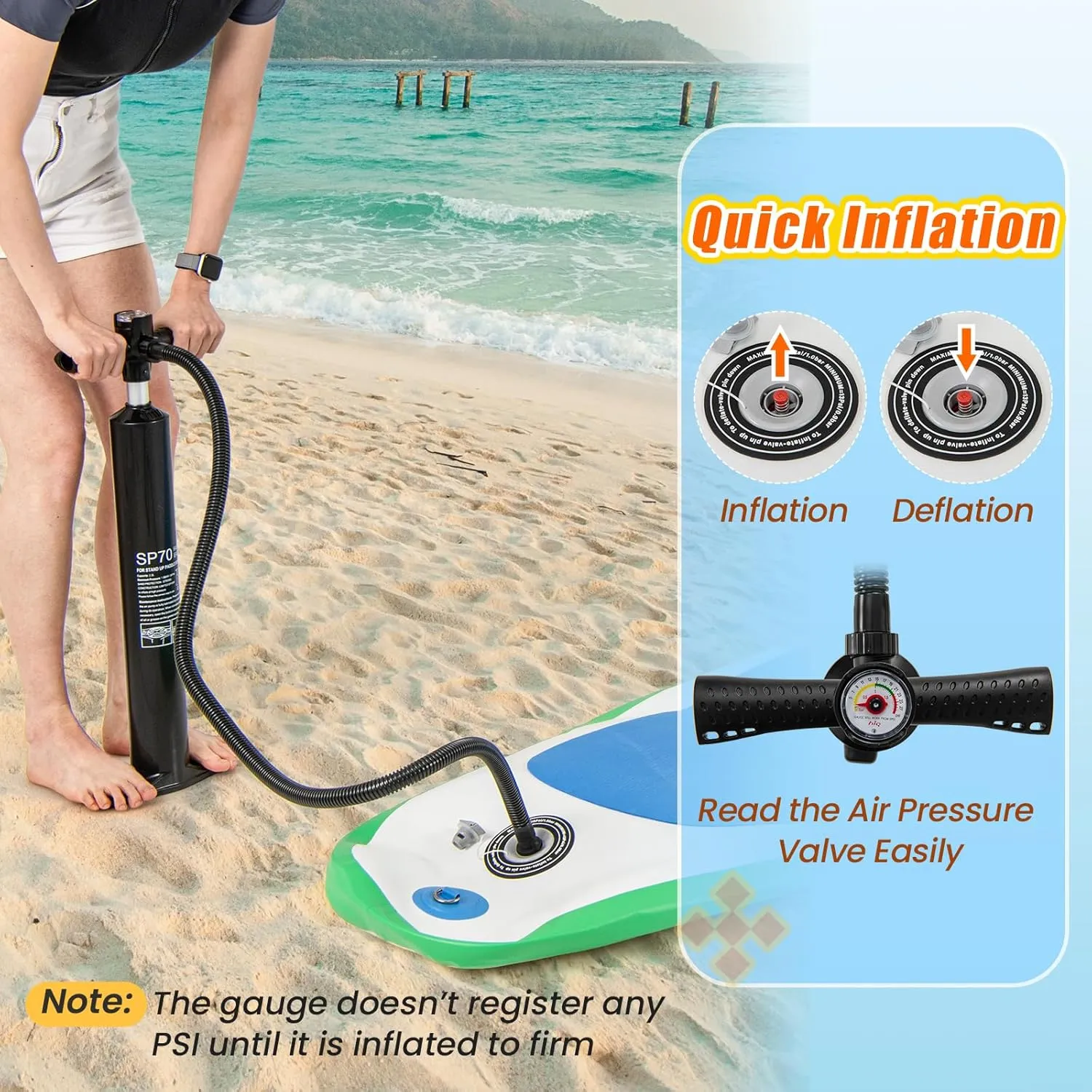 Goplus Inflatable Stand Up Paddle Board, 10FT/10.5FT/11FT SUP with Accessory Pack, Adjustable Paddle, Carry Bag, Fin, Hand Pump, Leash, Repair Kit