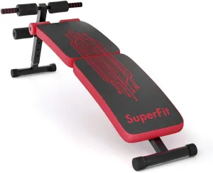 Goplus Sit Up Bench Adjustable, Foldable Abdominal Training Workout Slant Bench, Decline Curved Ab Bench with 4 Adjustable Height Settings