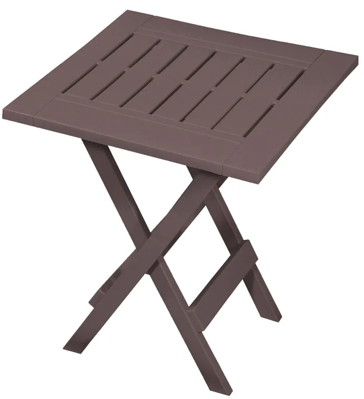 GRACIOUS LIVING Gracious Living 14168-6PDQ Side Table, 15-3/10 in W, 17 in D, 25 in H, Resin Frame, Resin Table, Earth Table, Foldable