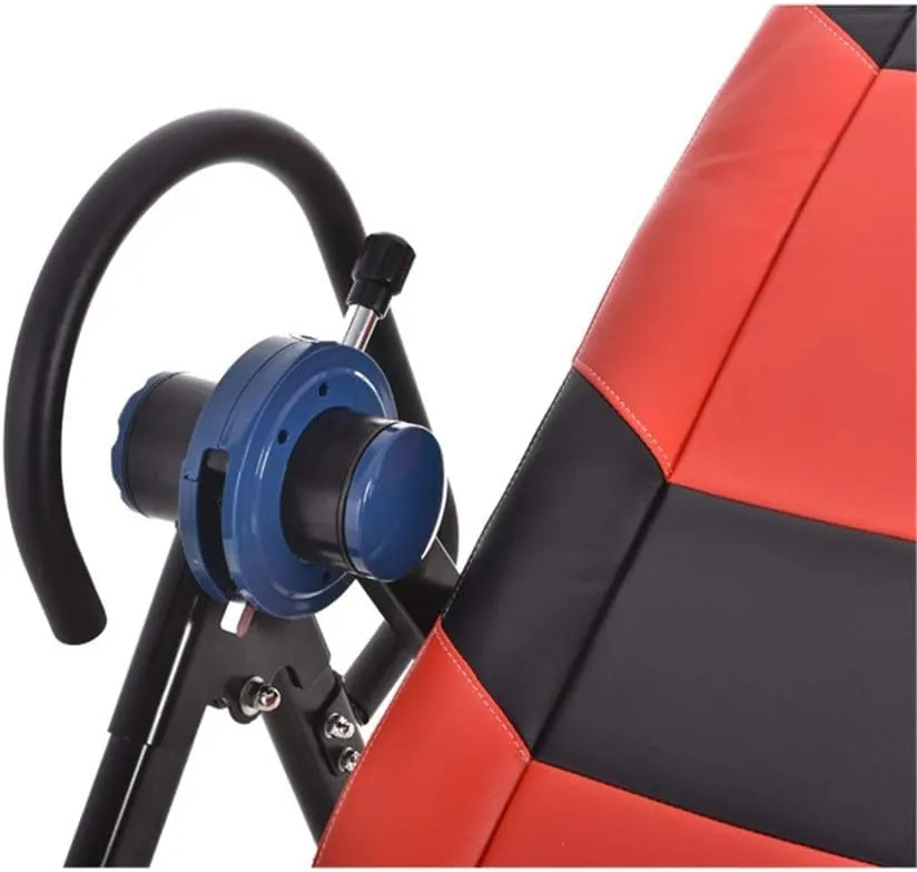 Gravity Heavy Duty Inversion Table Premium Folding Gravity Inversion Table Waist Inflatable Adjustment with Protective Strap Back (Red 130 * 78 * 156CM) (Red 130 * 78 * 156CM)