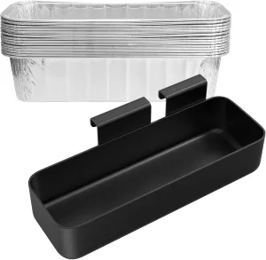 Grease Tray with Catch Pan for Camp Chef Accessories, Aluminum Drip Pans Liner Set for Camp Chef SG100 SG90 SG14 SG30 SG60 Stove, Drip Catcher Pan for Camp Chef Parts, Grease Tray Replacement
