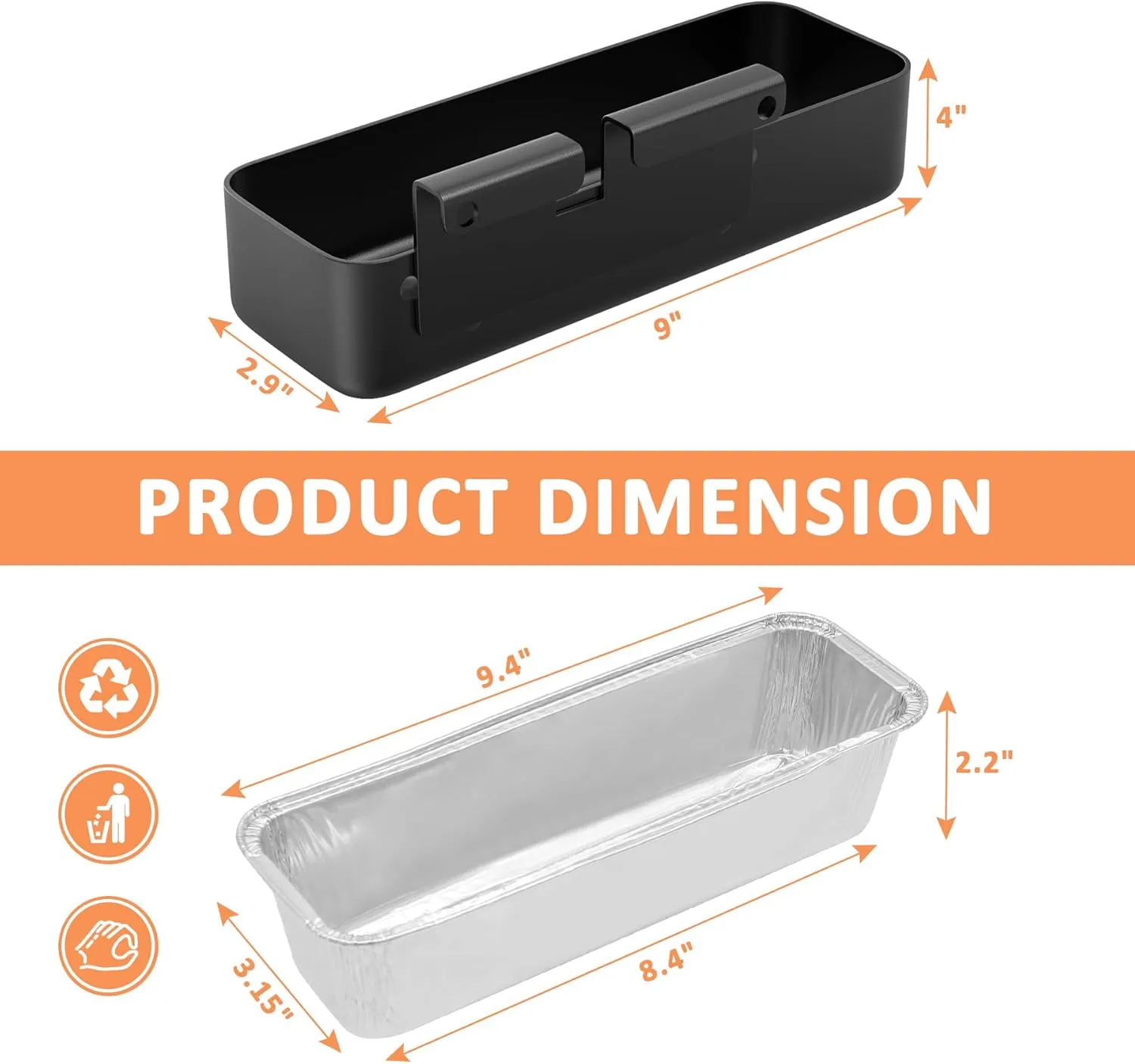 Grease Tray with Catch Pan for Camp Chef Accessories, Aluminum Drip Pans Liner Set for Camp Chef SG100 SG90 SG14 SG30 SG60 Stove, Drip Catcher Pan for Camp Chef Parts, Grease Tray Replacement