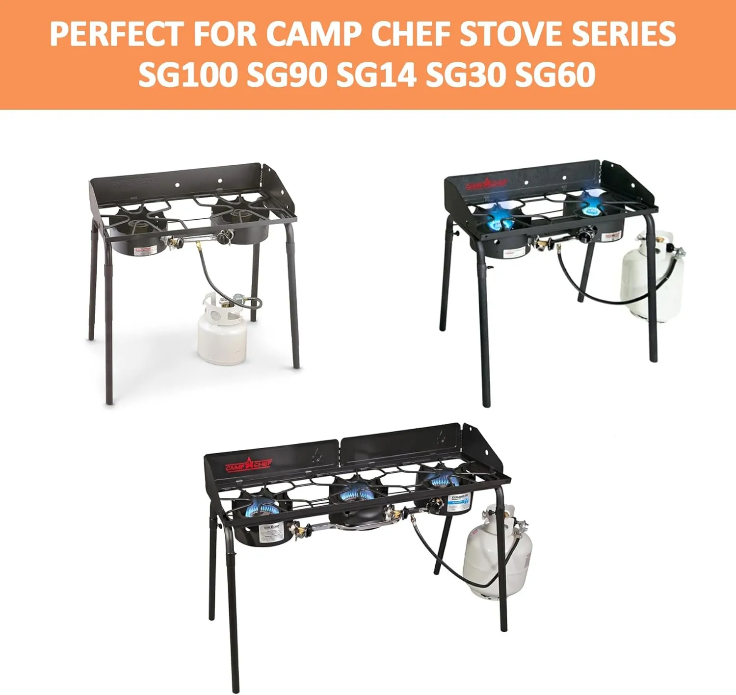 Grease Tray with Catch Pan for Camp Chef Accessories, Aluminum Drip Pans Liner Set for Camp Chef SG100 SG90 SG14 SG30 SG60 Stove, Drip Catcher Pan for Camp Chef Parts, Grease Tray Replacement