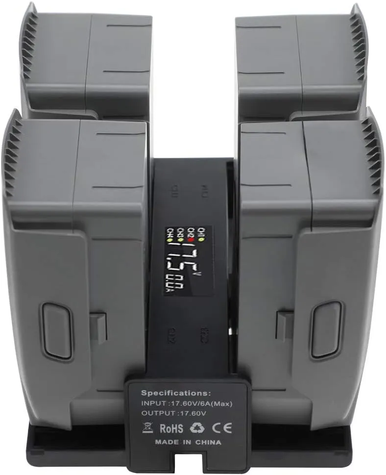 Hanatora 4 in 1 Foldable Battery Charging Hub for DJI Mavic 2 Pro/Zoom/Enterprise Drone,Multiple Charger Accessories with Charge Indicator LCD Display