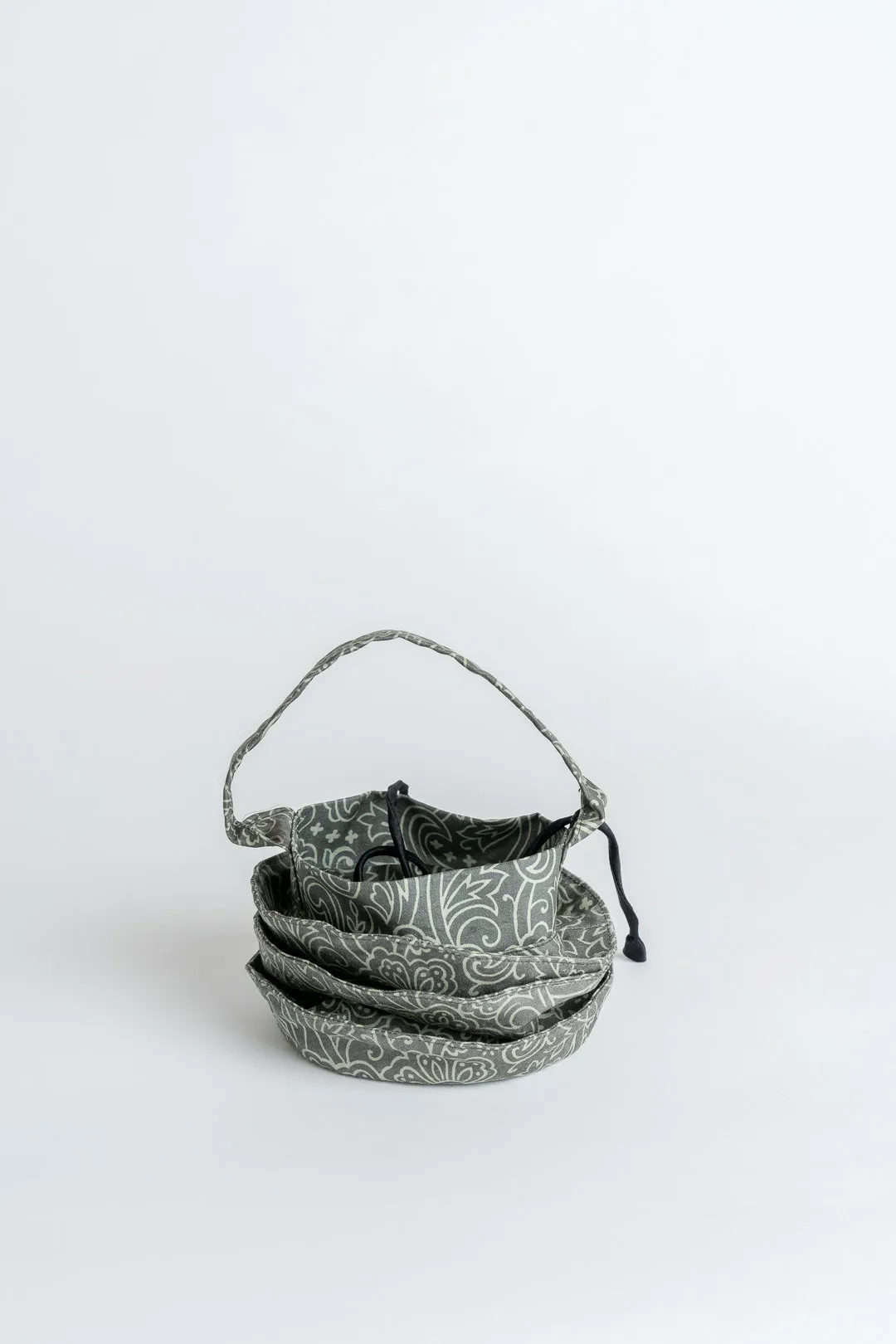 Hand Made Silk Drawstring Lantern Bag Green