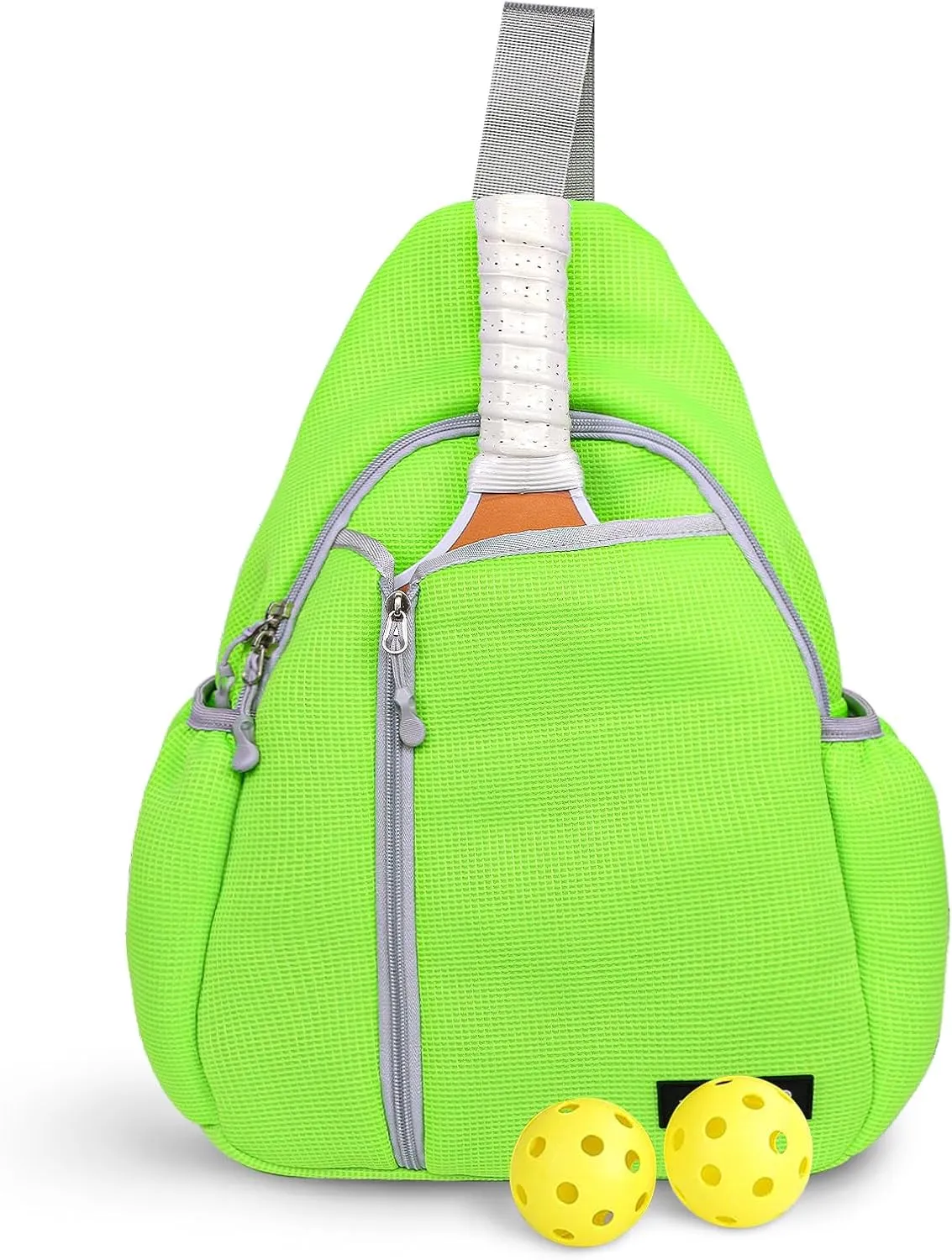 Hap Tim Pickleball Bags for Men & Women, Pickle Ball Backpack - Large Capacity, Adjustable Sling Bag, Breathable, Water Bottle Holder, Multiple Compartments for Accessories, Green