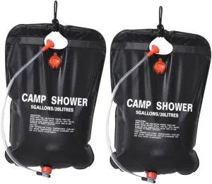 Happyyami 2Pcs Solar Shower Bag Portable Outdoor Water Storage for Camping Hiking Traveling Leak Design Lightweight for Summer Adventures