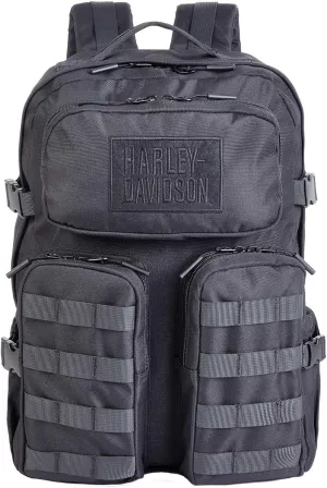 Harley-Davidson Rebel Embroidered Rugged High-Density Polyester Backpack - Black
