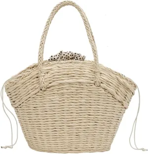 HBJWOV Woven Tote Bags for Women Handbag Large Capacity Beach Shoulder Bag Beach Basket Bag