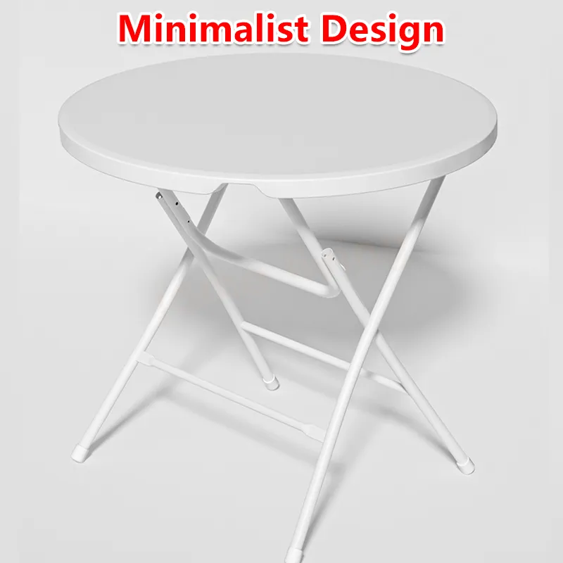 HDPE Foldable Round Table Folding Table Outdoor Indoor Portable Table Camping Picnic Table