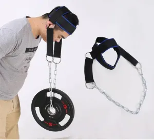 Head Harness Neck Exerciser – Adjustable Neck & Upper Back Training, Durable EVA, Padded Straps with D-Rings & Heavy-Duty Chain for Strength Training