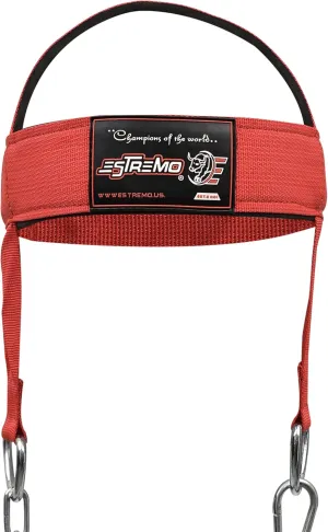 Head Harness Neck Support for Neck Resistance Training. Comfortable Head Strap for Neck Exercise & Weightlifting to Build Thicker Neck for Men & Women. Durable Steel Chain with D-Rings and Carabiner