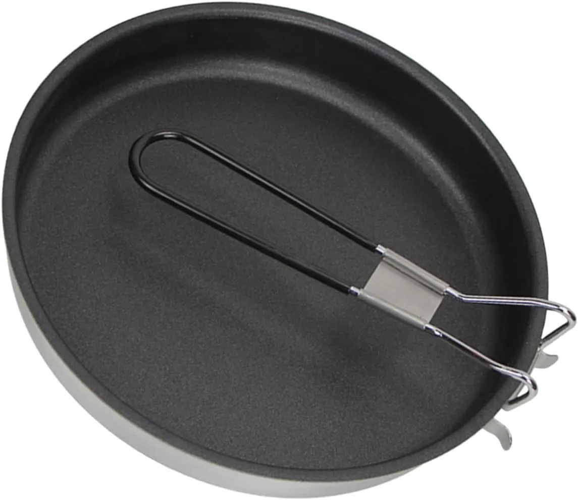 Healifty Reusable Non Stick Frying Pan Portable Camping Skillet for Outdoor Cooking Wear Resistant Egg Pan for Bbqs and Meal Sharing