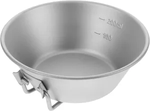 Healifty Titanium Portable Camping Bowl Popcorn Sauce Dishes Dessert Bowl Korean Rice Taster Spoon Mixing Appetizer Cup Trifle Fruit Sundae Compact Easy to Clean