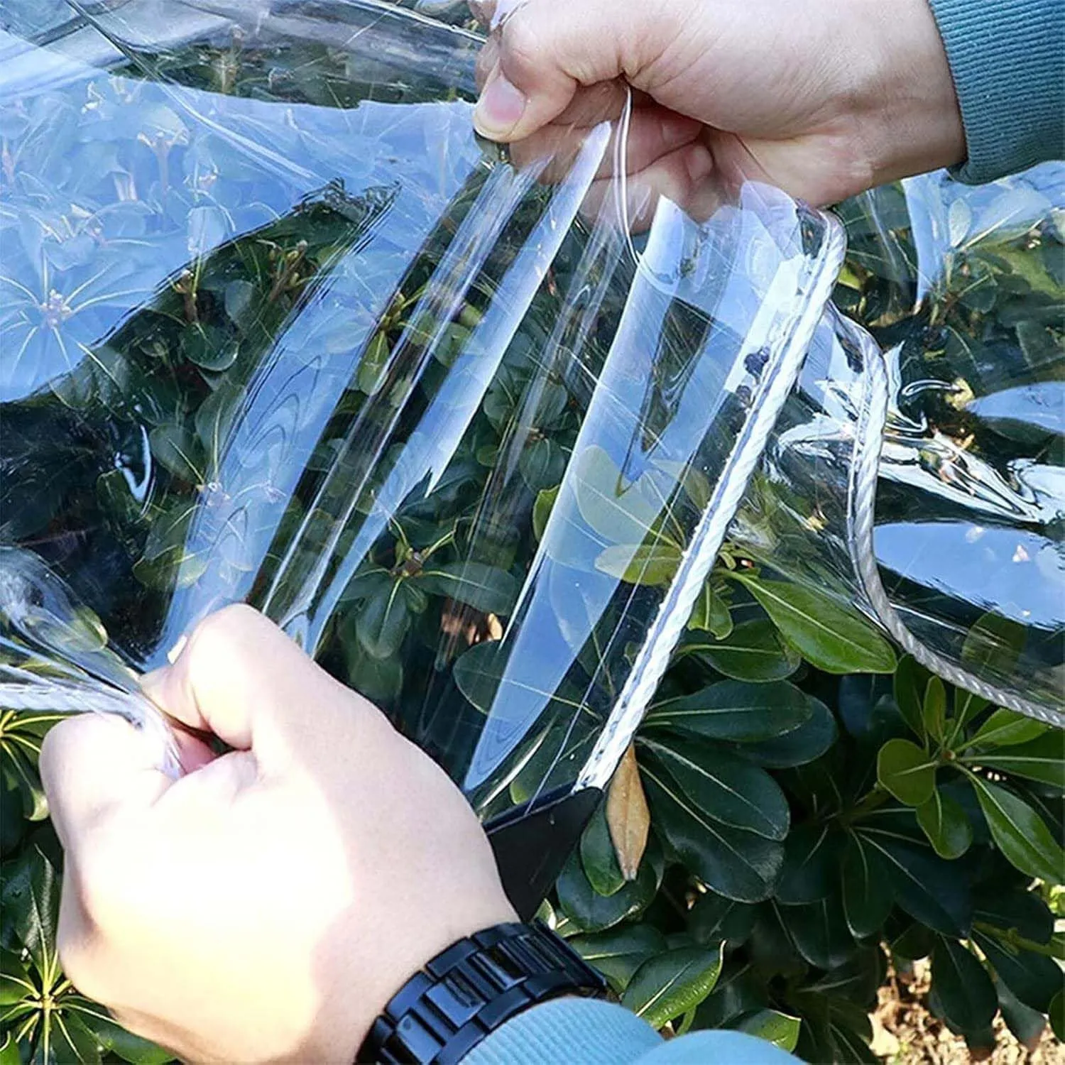 Heavy Duty PVC Transparent Tarps 4.3x9.8ft, Clear Tarpaulin Cover Waterproof, Clear PVC Tarps with Grommets, for Car, Roof, Boat, Camp, Canopy