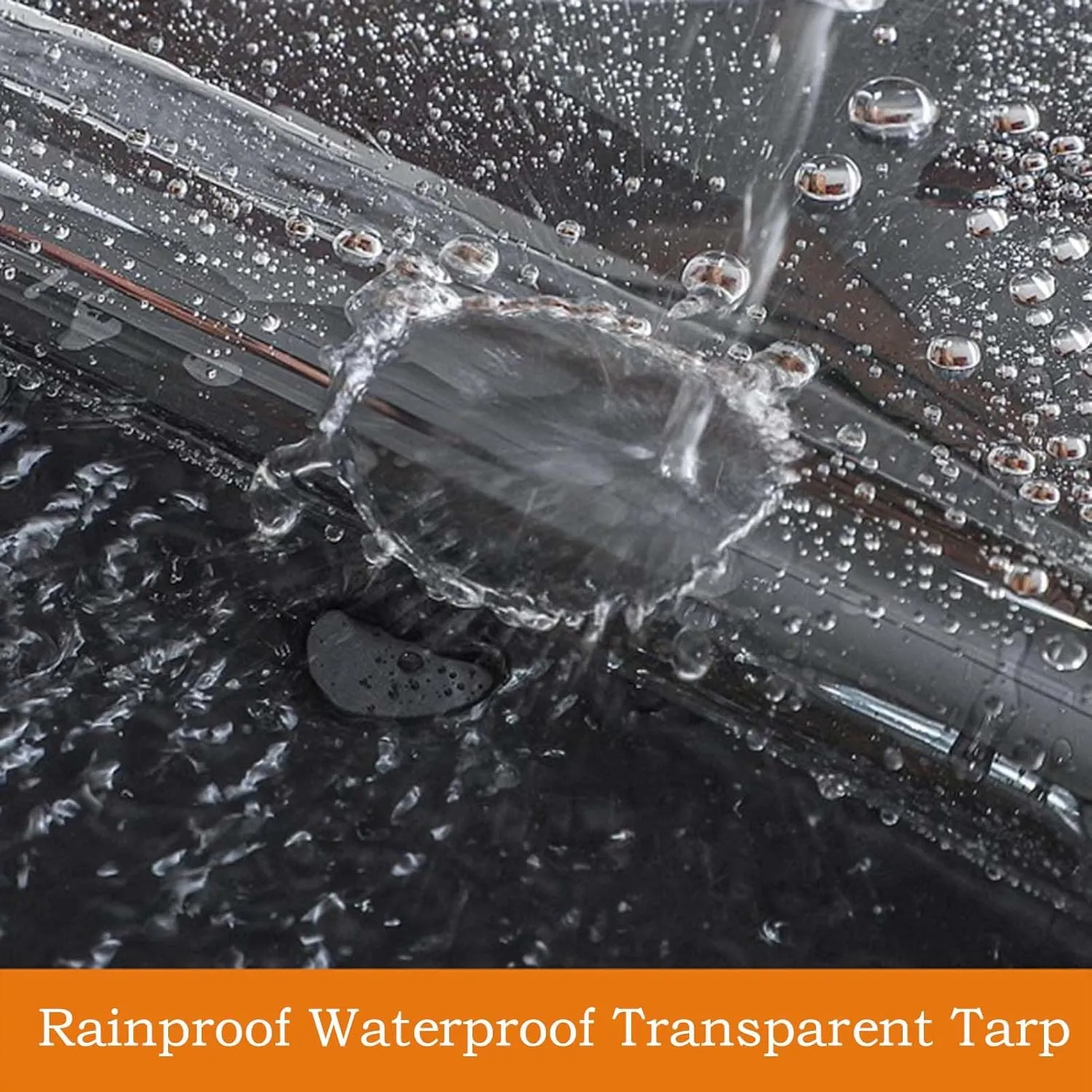 Heavy Duty PVC Transparent Tarps 4.3x9.8ft, Clear Tarpaulin Cover Waterproof, Clear PVC Tarps with Grommets, for Car, Roof, Boat, Camp, Canopy
