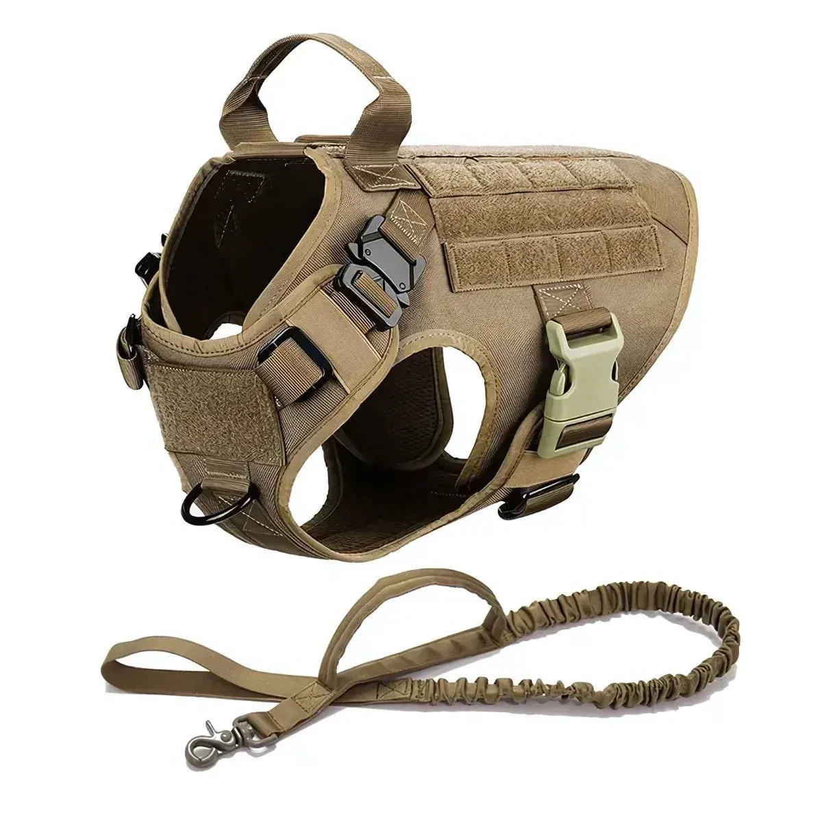 Heavy-Duty Tactical Dog Harness And Leash Set