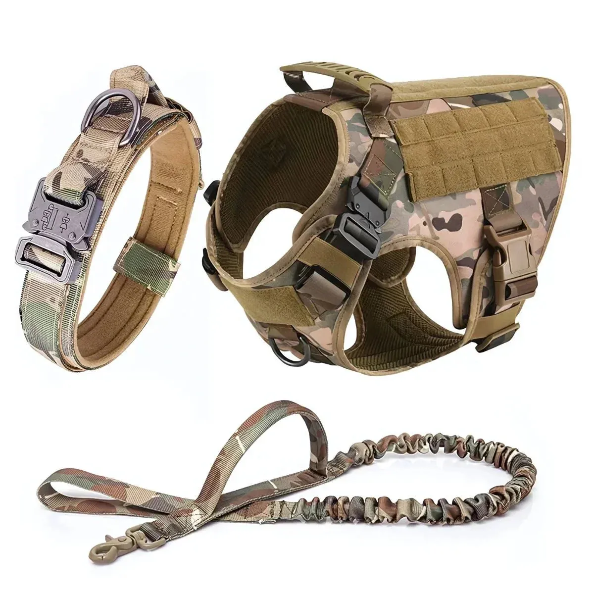 Heavy-Duty Tactical Dog Harness And Leash Set