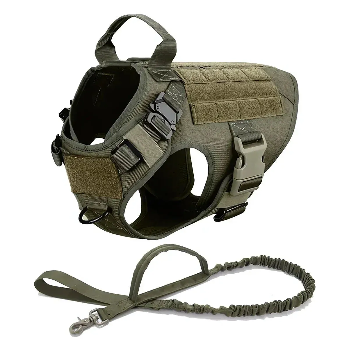 Heavy-Duty Tactical Dog Harness And Leash Set